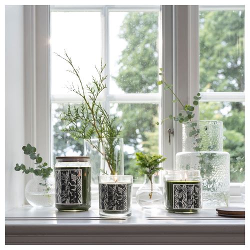 IKEA - JAMTSKOGEN, kokulu tealight mum, koyu yeşil, 3.5 saat