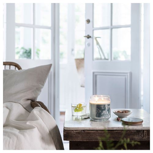 IKEA - BUKETTAPEL, scented candle in glass, pale green, 70 hr