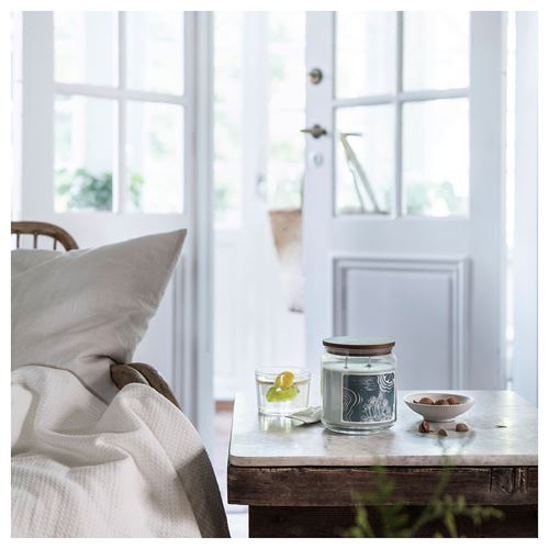 IKEA - BUKETTAPEL, scented candle in glass, pale green, 70 hr