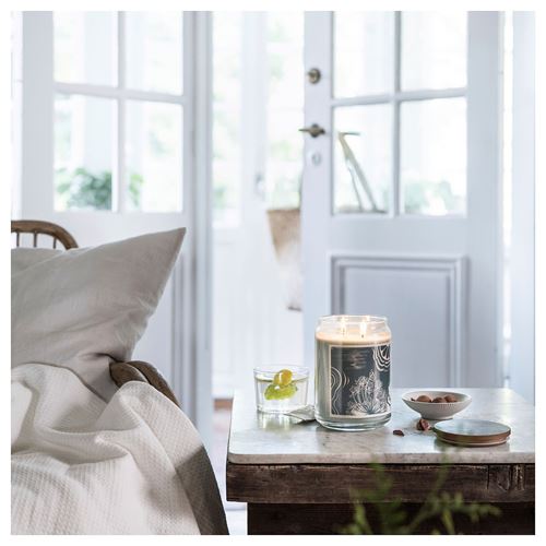 IKEA - BUKETTAPEL, scented candle in glass, pale green, 100 hr