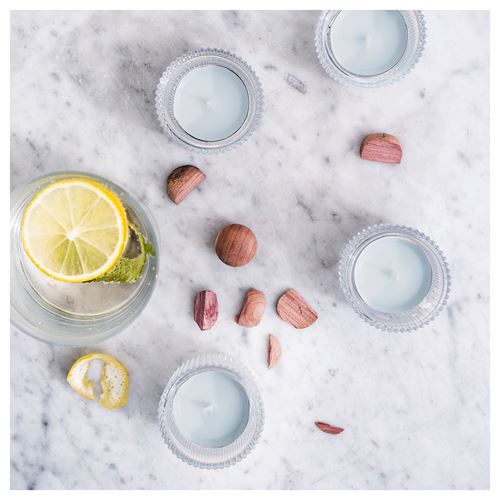 IKEA - BUKETTAPEL, kokulu tealight mum, soluk yeşil, 3.5 saat