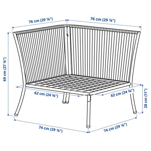 IKEA - SEGERÖN, garden corner section, white-beige