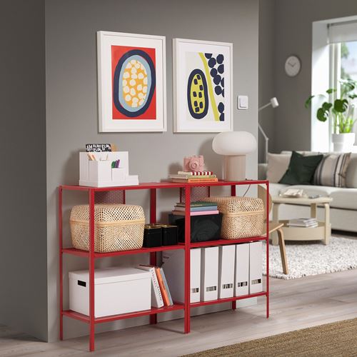 BAGGEBO red 60x30x80 cm open shelving unit - 20534167 | IKEA