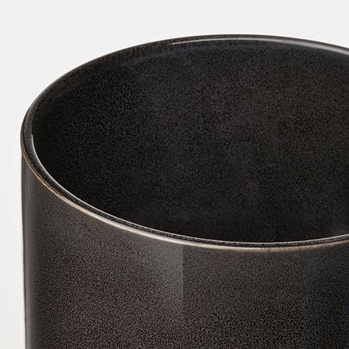 IKEA - DRÖMSK, stoneware plant pot, anthracite, 15 cm