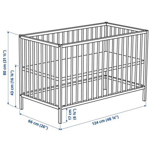 IKEA - SNIGLAR, cot, beech effect, 60x120 cm