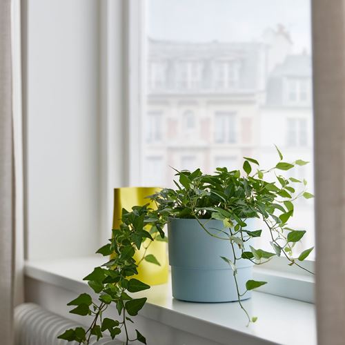 IKEA - NYPON, plastic plant pot, pale blue, 12 cm