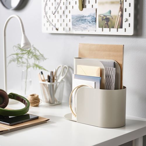 IKEA - FAGNING, dosyalık, açık gri-bej, 13x24x27 cm
