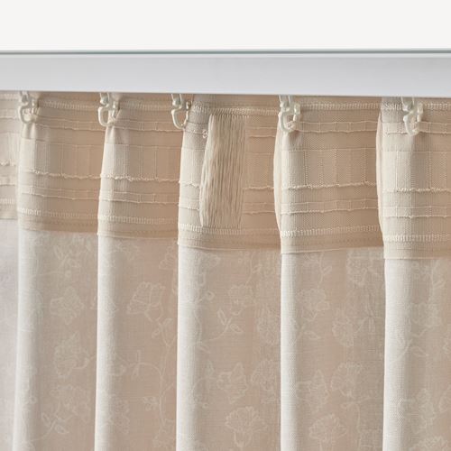 IKEA - TRYSTAVMAL, background curtain, 1 pair, beige-white, 145x300 cm