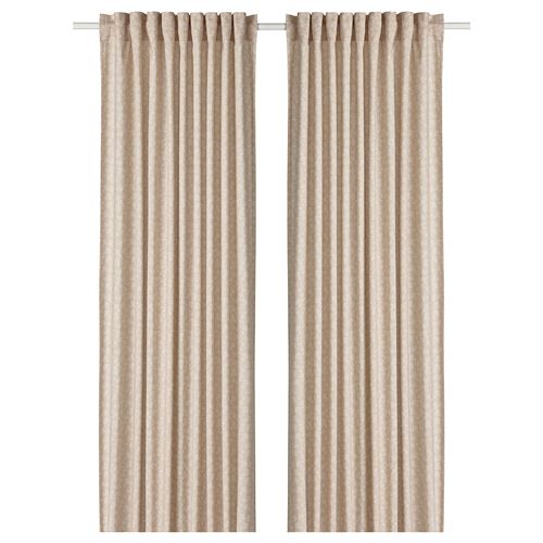 IKEA - TRYSTAVMAL, background curtain, 1 pair, beige-white, 145x300 cm