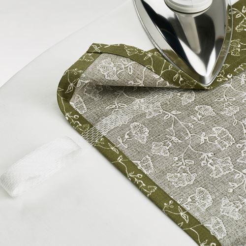 IKEA - TRYSTAVMAL, curtains, 1 pair, green/white, 145x300 cm