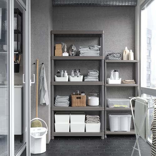 IKEA - RUNMARÖ, outdoor shelving unit, dark grey, 60x30x133 cm