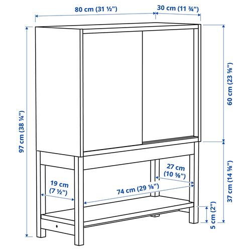 IKEA - IVAR, cabinet with door, pine, 80x30x97 cm