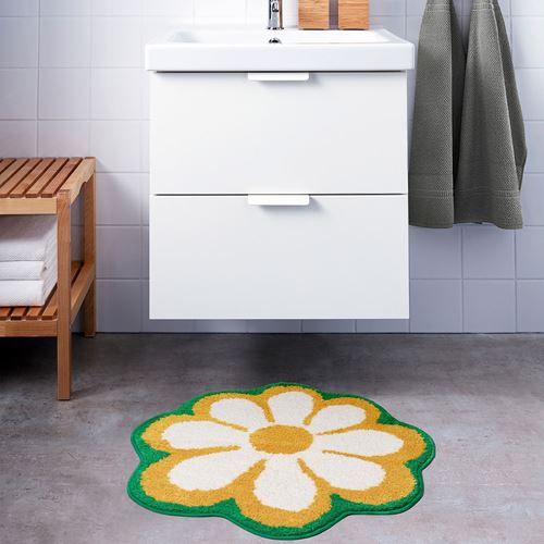 IKEA - KARRKNIPPROT, bath mat, flower patterned, 65 cm