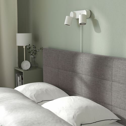 IKEA - SKARVLO, double bed base, grey, 140x200 cm