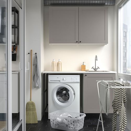 IKEA - ENHET, cabinet combination for laundry room and bathroom, anthracite-gray, 139x63.5x87.5 cm