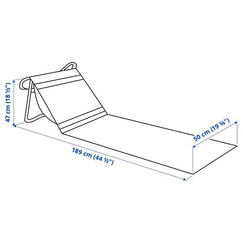 IKEA - STRANDÖN, sun lounger, blue-white