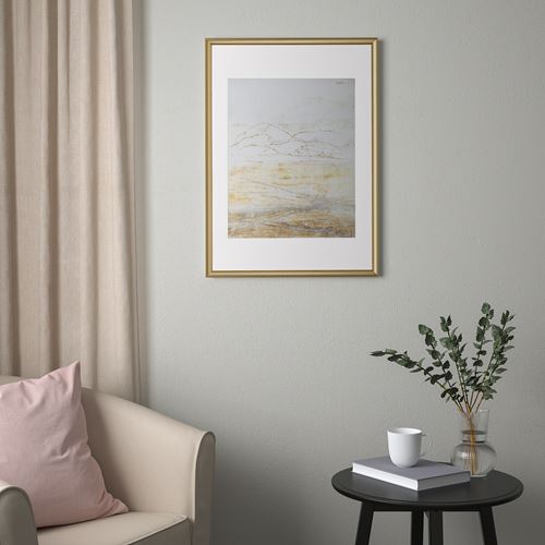 IKEA - SILVERHÖJDEN, photo frame, golden colour, 50x70 cm