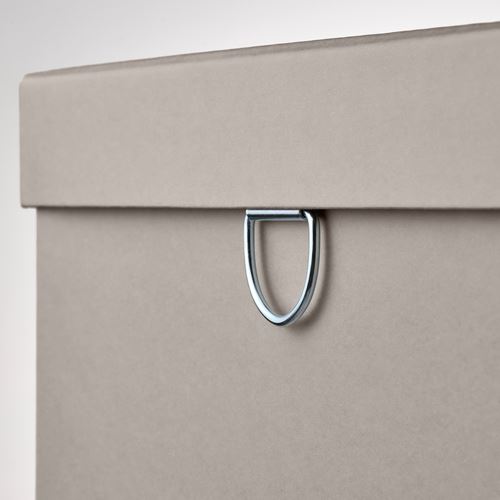 IKEA - NIMM, box with lid, light grey/beige, 32x30x30 cm