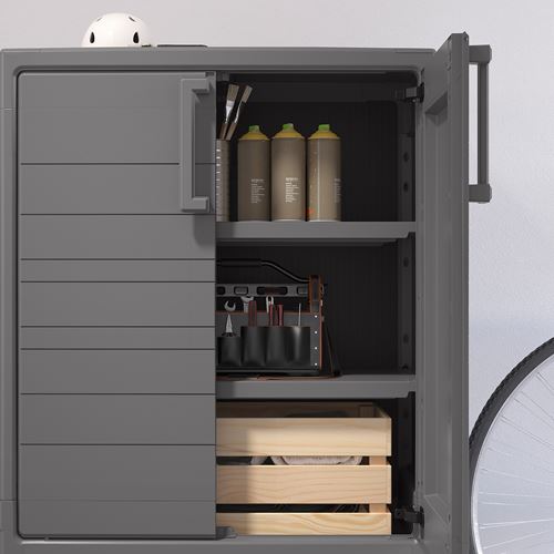 IKEA - RUNMARÖ, cabinet with door, dark grey, 80x44x100 cm