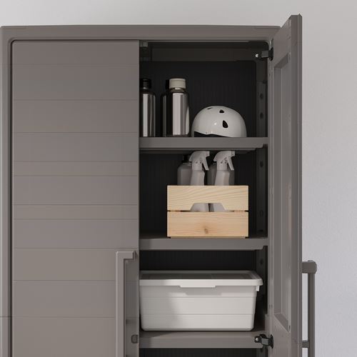 IKEA - RUNMARÖ, cabinet with door, dark grey, 80x44x182 cm