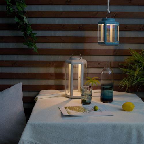 IKEA - SOMMARLANKE, LED'li fener, bej, 28 cm