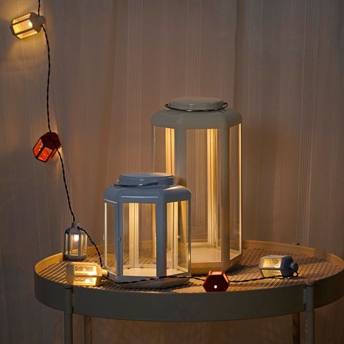 IKEA - SOMMARLANKE, LED lantern, light blue