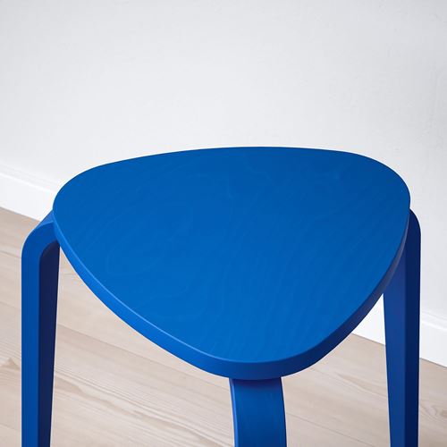 IKEA - KYRRE, wooden stool, bright blue