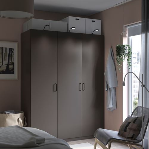 IKEA - PAX/FORSAND, PAX wardrobe, dark grey, 150x60x201 cm