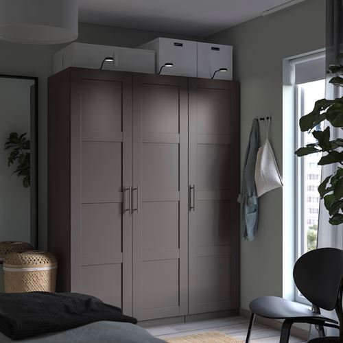 IKEA - PAX/BERGSBO, PAX gardırop, koyu gri, 150x60x201 cm