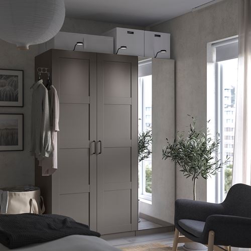 IKEA - PAX/BERGSBO/AHEIM, PAX wardrobe, dark gray-mirror glass, 150x60x201 cm
