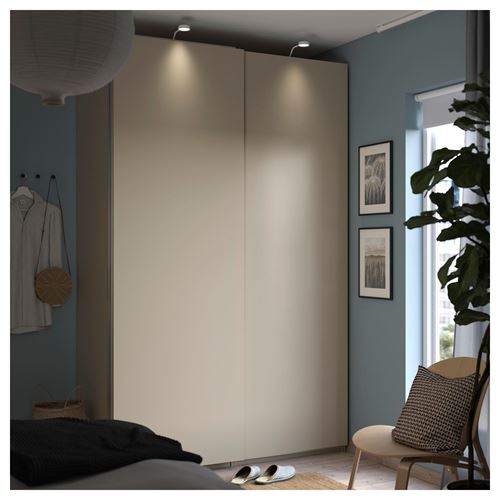 IKEA - PAX/HASVIK, PAX sliding door wardrobe, beige, 150x66x236 cm