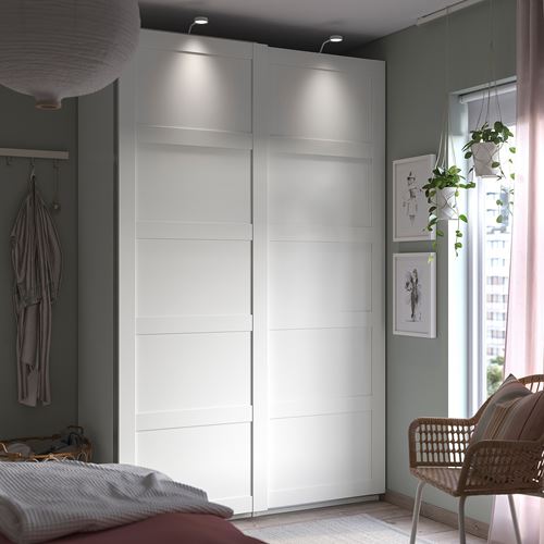 IKEA - PAX/BERGSBO, PAX sliding door wardrobe, white, 150x66x236 cm