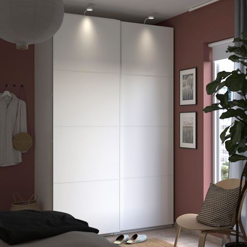 IKEA - PAX/MEHAMN, PAX sliding door wardrobe, white, 150x66x236 cm