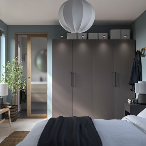 IKEA - PAX/FORSAND, PAX wardrobe, dark grey, 200x60x201 cm