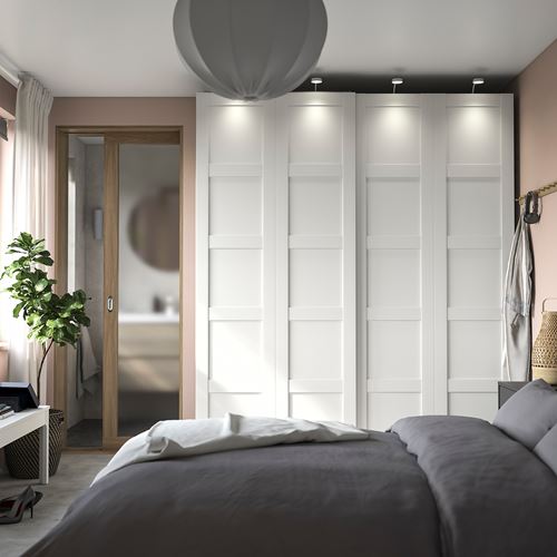 IKEA - PAX/BERGSBO, PAX sürgü kapaklı gardırop, beyaz, 200x66x236 cm