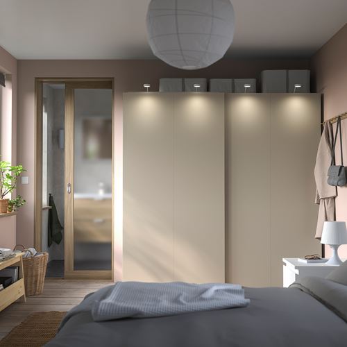 IKEA - HASVIK, pair of sliding doors, beige, 200x201 cm