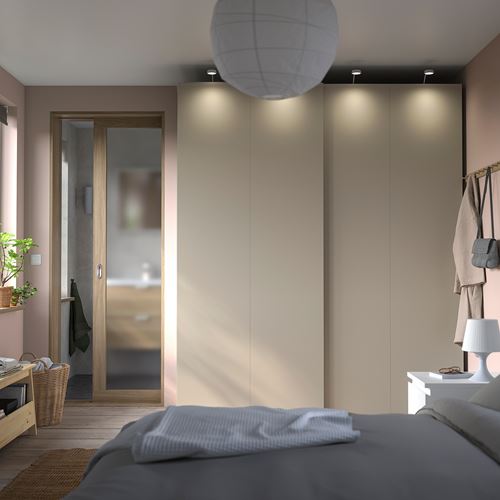 IKEA - HASVIK, pair of sliding doors, beige, 200x236 cm