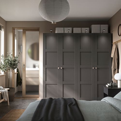 IKEA - PAX/BERGSBO, PAX wardrobe, dark grey, 200x60x201 cm
