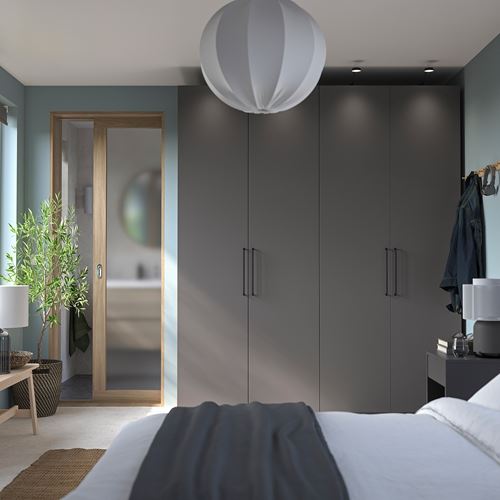 IKEA - PAX/FORSAND, PAX wardrobe, dark grey, 200x60x236 cm