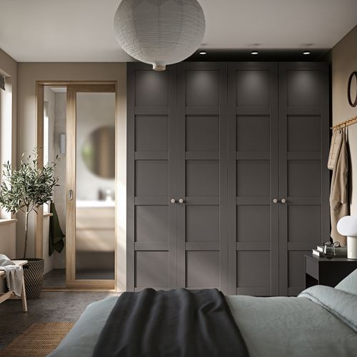 IKEA - PAX/BERGSBO, PAX gardırop, koyu gri, 200x60x236 cm