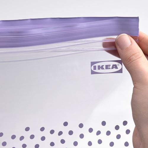 IKEA - TABBERAS, kilitlenebilir buzdolabı poşeti, yeşil-lila, 2,5 lt ve 1,2 lt