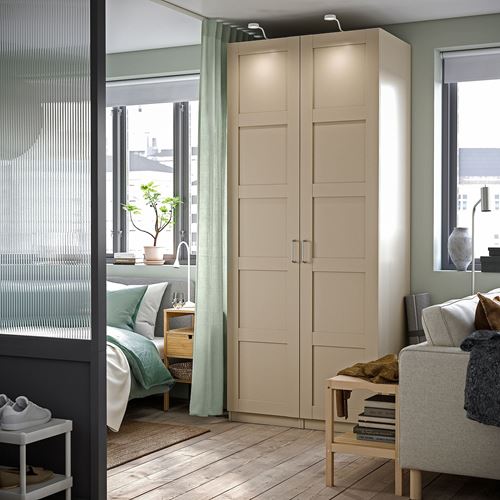 IKEA - PAX/BERGSBO, PAX wardrobe, beige, 100x60x236 cm