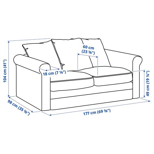 IKEA - GRÖNLID, 2-seat sofa, ljungen light green