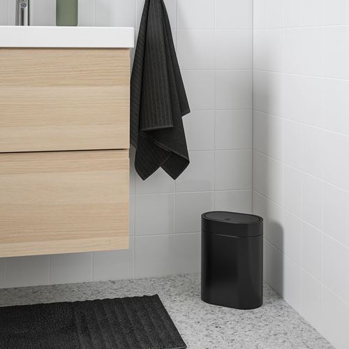 IKEA - BROGRUND, touch top bin, black, 4 l