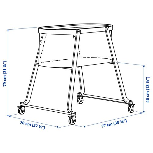 IKEA - ALSKVARD, bassinet, birch/white, 40x73 cm