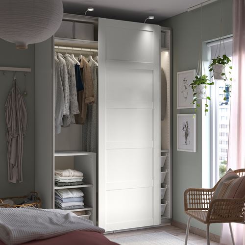 IKEA - PAX/BERGSBO, PAX sliding door wardrobe, white, 150x66x236 cm