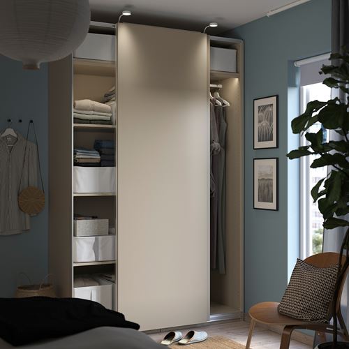 IKEA - PAX/HASVIK, PAX sliding door wardrobe, beige, 150x66x236 cm