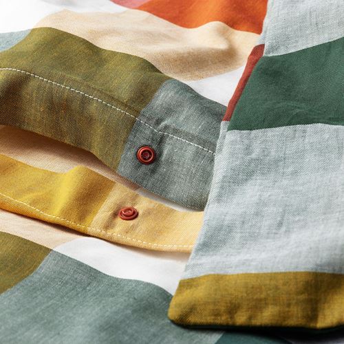 IKEA - ALHANGEMAL, double quilt cover and 2 pillowcases, multicolour, 240x220/50x60 cm