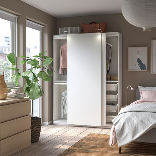 IKEA - PAX/HASVIK, PAX sliding door wardrobe, white, 150x44x201 cm