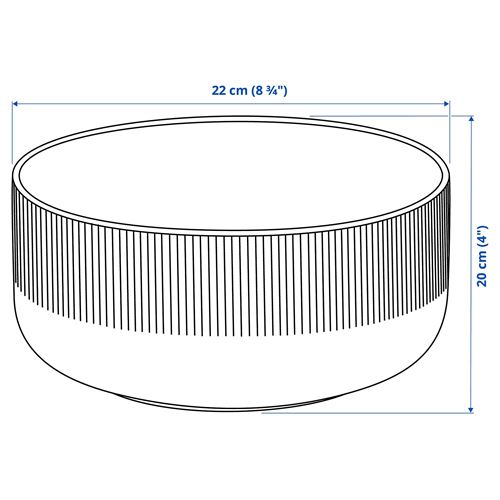 IKEA - GRADVIS, seramik saksı, gri, 22 cm